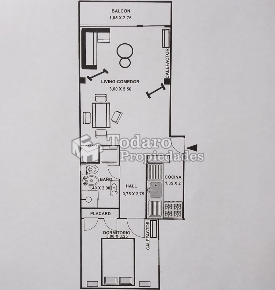  DEPARTAMENTO DE 2 AMBIENTES EXTERNOS CON BALCON